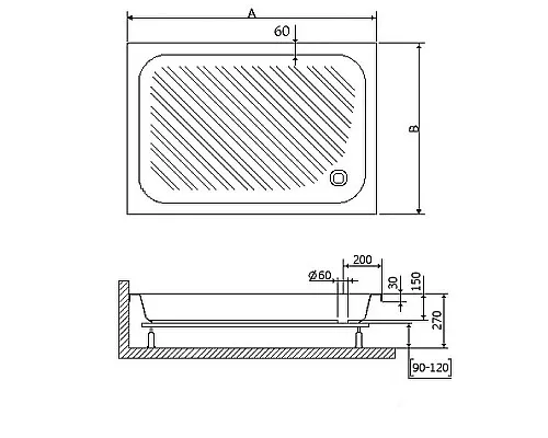 Заказать Акриловый поддон для душа RGW Acrylic B/CL-S 90x70 16180279-51 Белый в магазине сантехники Santeh-Crystal.ru