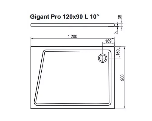 Купить Душевой поддон из искусственного камня Ravak 10° Gigant Pro 120x90 XA05G70101L Белый в магазине сантехники Santeh-Crystal.ru