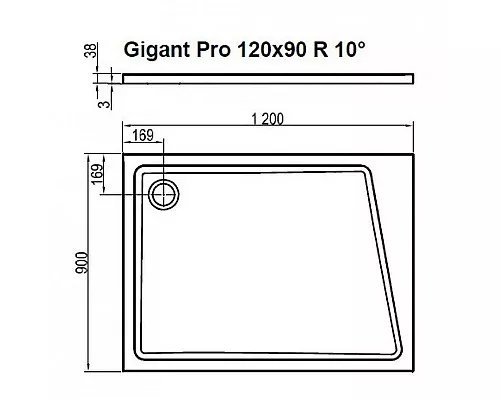 Приобрести Душевой поддон из искусственного камня Ravak 10° Gigant Pro 120x90 XA05G70101P Белый в магазине сантехники Santeh-Crystal.ru