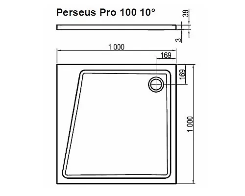 Приобрести Душевой поддон из искусственного камня Ravak 10° Perseus Pro 100x100 XA05AA01010 Белый в магазине сантехники Santeh-Crystal.ru
