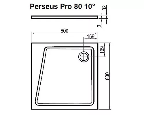 Заказать Душевой поддон из искусственного камня Ravak 10° Perseus Pro 80x80 XA054401010 Белый в магазине сантехники Santeh-Crystal.ru