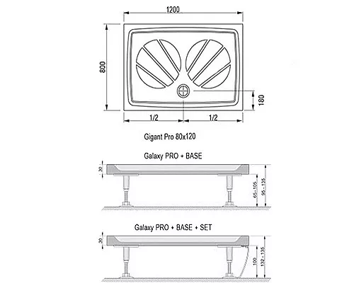 Приобрести Душевой поддон из искусственного камня Ravak Gigant Pro 120x80 XA03G401010 Белый в магазине сантехники Santeh-Crystal.ru