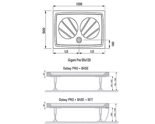 Купить Душевой поддон из искусственного камня Ravak Gigant Pro 120x90 XA03G701010 Белый в магазине сантехники Santeh-Crystal.ru