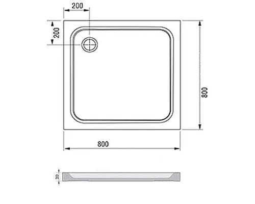 Приобрести Душевой поддон из искусственного камня Ravak Perseus Pro Chrome 80х80 XA044401010 Белый в магазине сантехники Santeh-Crystal.ru