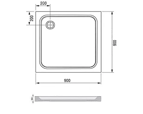 Заказать Душевой поддон из искусственного камня Ravak Perseus Pro Chrome 90х90 XA047701010 Белый в магазине сантехники Santeh-Crystal.ru