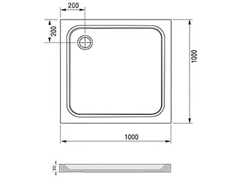 Приобрести Душевой поддон из искусственного камня Ravak Perseus Pro Chrome 100х100 XA04AA01010 Белый в магазине сантехники Santeh-Crystal.ru