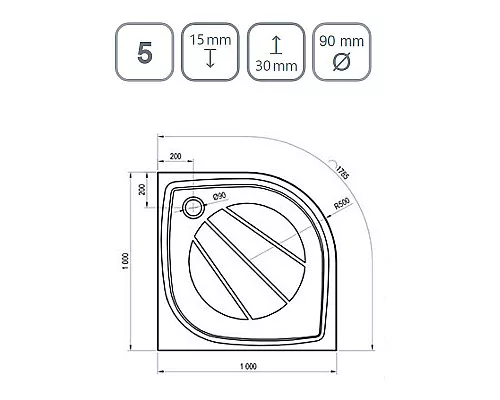 Заказать Душевой поддон из искусственного камня Ravak Elipso Pro 100х100 XA23AA01010WM Белый матовый в магазине сантехники Santeh-Crystal.ru