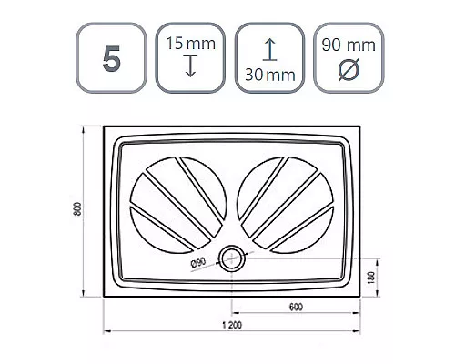 Заказать Душевой поддон из искусственного камня Ravak Gigant Pro 120x80 XA03G401010BM Черный матовый в магазине сантехники Santeh-Crystal.ru