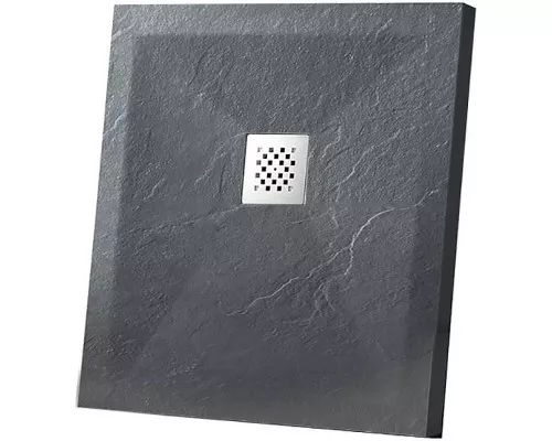 Приобрести Душевой поддон из искусственного камня Vincea 100x100 VST-4SR1010A+Vsph-D132 Антрацит в магазине сантехники Santeh-Crystal.ru