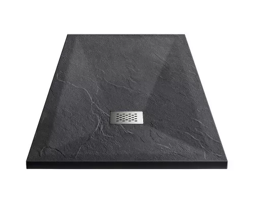 Приобрести Душевой поддон из искусственного камня Vincea 100x100 VST-4SR1010A+Vsph-D132 Антрацит в магазине сантехники Santeh-Crystal.ru