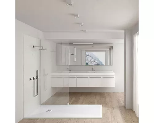 Приобрести Душевой поддон из искусственного камня Vincea 110x80 VST-4SR8011W+Vsph-D132 Белый матовый в магазине сантехники Santeh-Crystal.ru