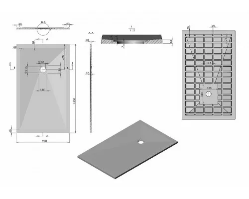 Купить Душевой поддон из искусственного камня Vincea 150x90 VST-4SR9015W+Vsph-D132 Белый матовый в магазине сантехники Santeh-Crystal.ru