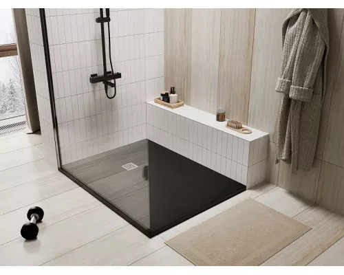 Купить Душевой поддон из искусственного камня WasserKRAFT Dill 120x80 61T06 Черный матовый в магазине сантехники Santeh-Crystal.ru