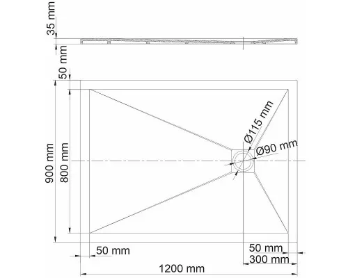 Приобрести Душевой поддон из искусственного камня WasserKRAFT Dill 120x90 61T07 Черный матовый в магазине сантехники Santeh-Crystal.ru
