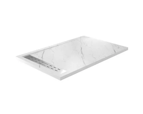 Заказать Душевой поддон из искусственного камня WasserKRAFT Rhin 140x90 44T36 Белый матовый в магазине сантехники Santeh-Crystal.ru