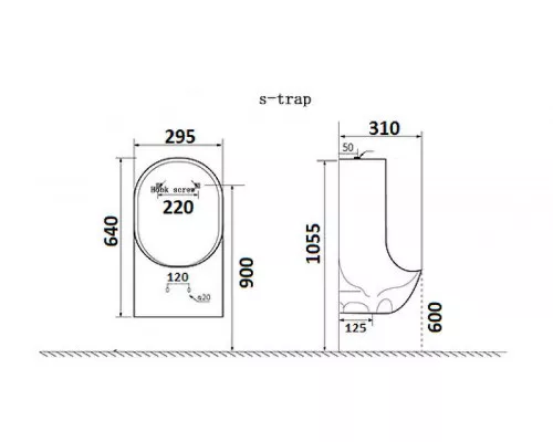 Приобрести Писсуар CeramaLux Х541S подвесной Белый в магазине сантехники Santeh-Crystal.ru