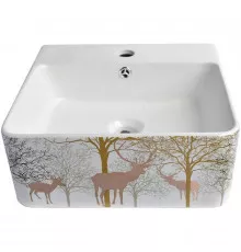 Раковина-чаша Bronze de Luxe 42 1060GD Белый глянец с золотистым рисунком