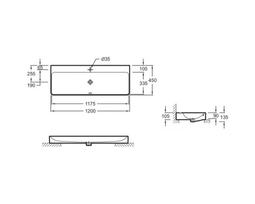 Купить Раковина Jacob Delafon Vox 120 EVA112-00 Белая в магазине сантехники Santeh-Crystal.ru