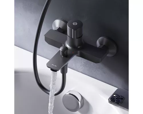 Заказать Смеситель для ванны AM.PM X-Joy F85A10522 Черный матовый в магазине сантехники Santeh-Crystal.ru