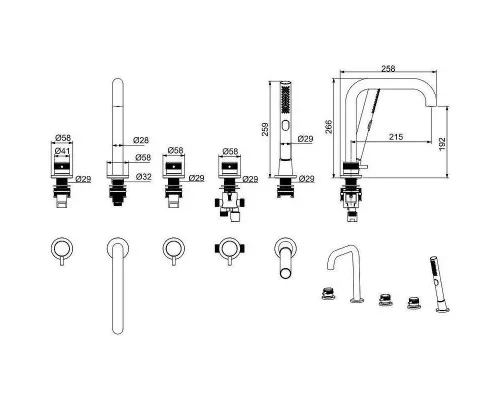 Приобрести Смеситель на борт ванны Allen Brau Priority 5.31007-31 Черный матовый в магазине сантехники Santeh-Crystal.ru