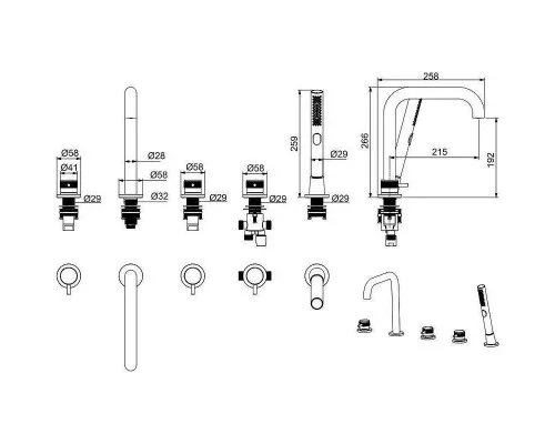 Приобрести Смеситель на борт ванны Allen Brau Priority 5.31007-BN Брашированный никель в магазине сантехники Santeh-Crystal.ru