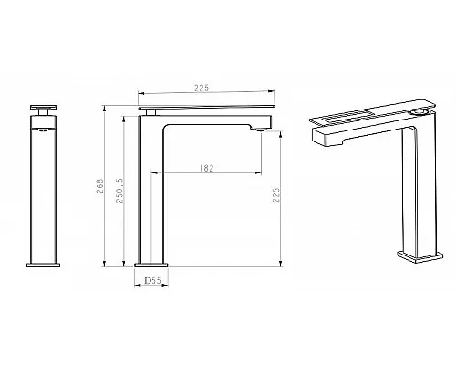 Заказать Смеситель для раковины Boheme Q 142-GR Золото Красный в магазине сантехники Santeh-Crystal.ru