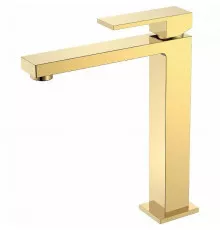 Смеситель для раковины Boheme Qubic 472-G Золото глянцевое