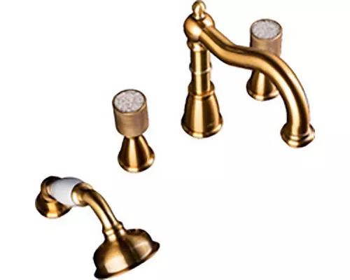 Заказать Смеситель на борт ванны Boheme Royal Cristal 391-Royal/CRST Бронза в магазине сантехники Santeh-Crystal.ru