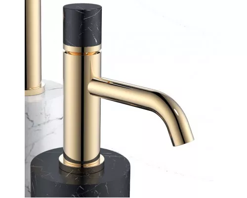 Купить Смеситель для раковины Boheme Stick 121-G-MR-BLACK Золото Черный в магазине сантехники Santeh-Crystal.ru