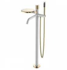 Смеситель для ванны Boheme Stick 129-WG.2 Белый матовый Золото