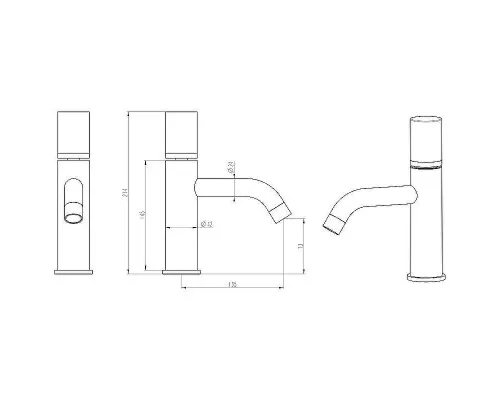 Смеситель для раковины Boheme Stick 121-NB.2 Никель