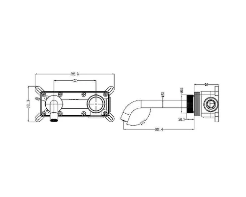 Смеситель для раковины Boheme Tech 158/2-GM Антрацит