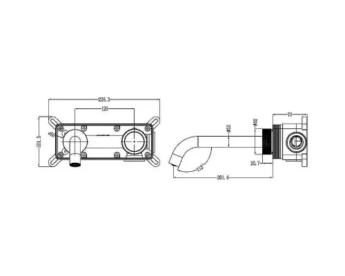 Смеситель для раковины Boheme Tech 158/2-SGM Оружейная сталь глянцевая