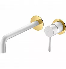 Смеситель для раковины Boheme Uno 465-WG Белый матовый Золото