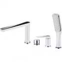 Смеситель на борт ванны Boheme Venturo 370-W Белый Хром
