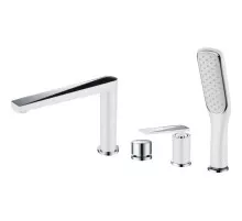 Смеситель на борт ванны Boheme Venturo 370-W Белый Хром