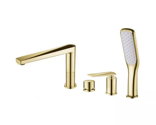 Купить Смеситель на борт ванны Boheme Venturo 380 Золото в магазине сантехники Santeh-Crystal.ru