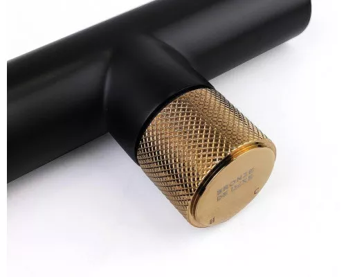 Смеситель для раковины Bronze de Luxe Авангард 2021MH Черный Розовое золото