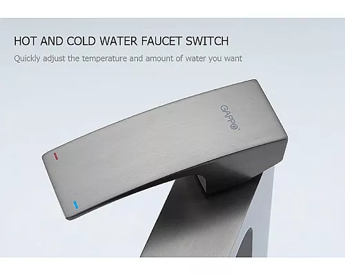 Заказать Смеситель для раковины Gappo G07-9 G1007-89 Оружейная сталь в магазине сантехники Santeh-Crystal.ru