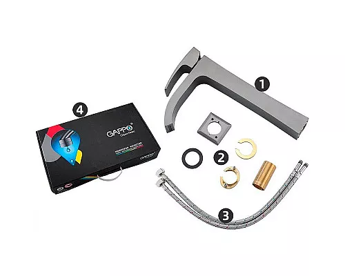 Заказать Смеситель для раковины Gappo G07-9 G1007-89 Оружейная сталь в магазине сантехники Santeh-Crystal.ru