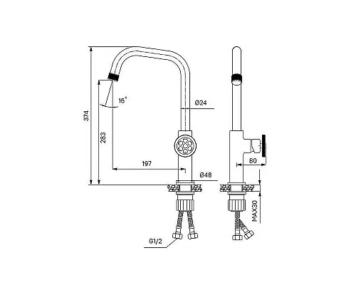 Приобрести Смеситель для кухни Iddis Grange GRABL00i05 Черный матовый в магазине сантехники Santeh-Crystal.ru