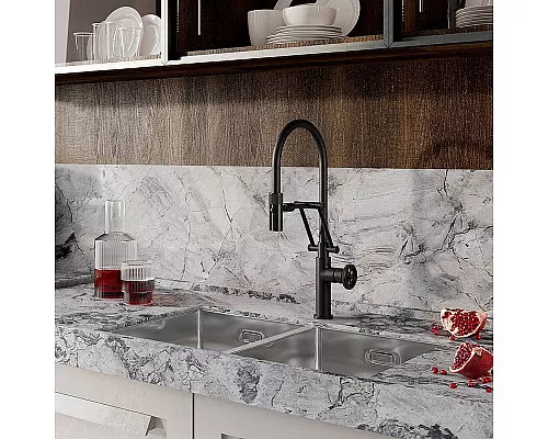 Приобрести Смеситель для кухни Iddis Grange GRABLFLi05 Черный матовый в магазине сантехники Santeh-Crystal.ru