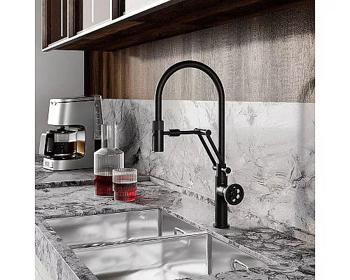 Приобрести Смеситель для кухни Iddis Grange GRABLFLi05 Черный матовый в магазине сантехники Santeh-Crystal.ru