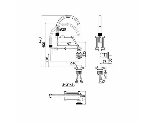 Приобрести Смеситель для кухни Iddis Grange GRABLFLi05 Черный матовый в магазине сантехники Santeh-Crystal.ru