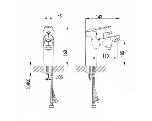Приобрести Смеситель на борт ванны Iddis Torr TORSB10I07 Хром в магазине сантехники Santeh-Crystal.ru