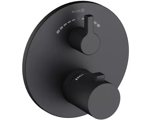 Смеситель для душа Kludi Nova Fonte Puristic 208103915 с термостатом Черный матовый