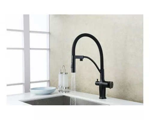 Купить Смеситель для кухни Lemark Bronx LM3761BL Черный в магазине сантехники Santeh-Crystal.ru