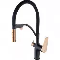 Смеситель для кухни Lemark Bronx LM3761BLR Черный Золото Смеситель для кухни Lemark Bronx LM3761BLR Черный Золото