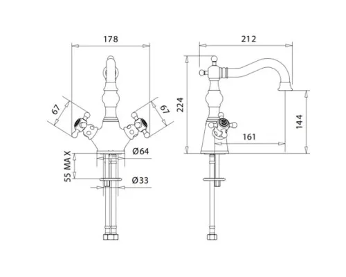 Приобрести Смеситель для раковины Migliore Arcadia 18398 Золото в магазине сантехники Santeh-Crystal.ru