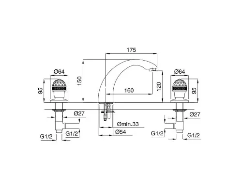 Купить Смеситель для раковины Migliore Axo 27114 Золото в магазине сантехники Santeh-Crystal.ru